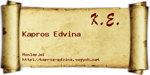 Kapros Edvina névjegykártya